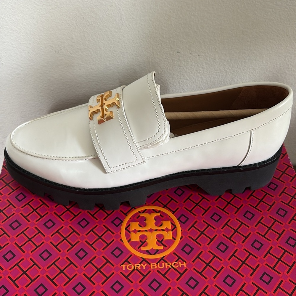 NIB [Tory Burch] Mini Everly Chunky Loafers Cambridge In New Ivory Women’s 10.5 - Picture 3 of 15
